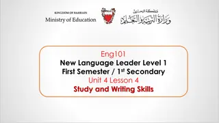 Enhancing Language Skills - Eng101 Study and Writing Techniques