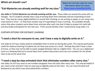 Choosing the Right Set for Your Class - Esti-Mystery Charts Guide