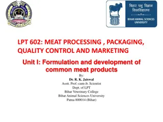 Meat Processing and Product Formulation