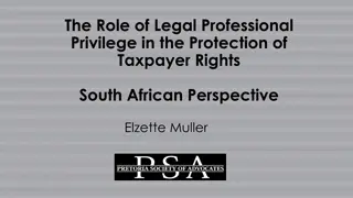 Legal Professional Privilege in the Protection of Taxpayer Rights: South African Perspective