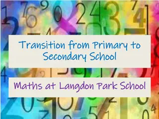 Transition from Primary to Secondary School Mathematics Introduction
