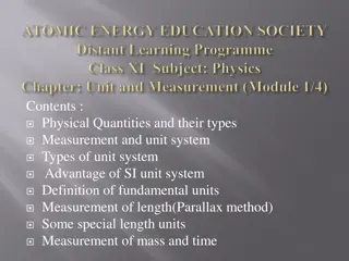 Physical Quantities and Measurement Systems