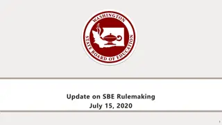 Update on State Board of Education Rulemaking - July 15, 2020