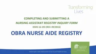 The OBRA Nurse Aide Registry Process