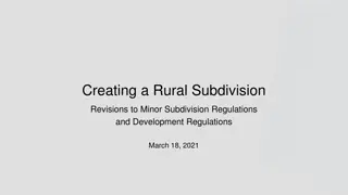 Revisions to Rural Subdivision Regulations and Minor Subdivision Ordinances