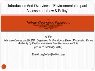 Environmental Impact Assessment: Concepts, Principles, and Applications