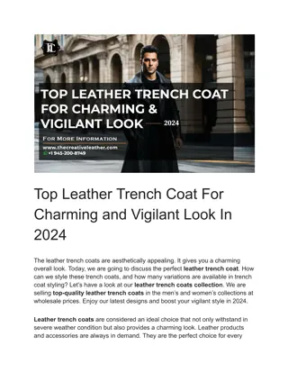 Top Leather Trench Coat For Charming and Vigilant Look In 2024