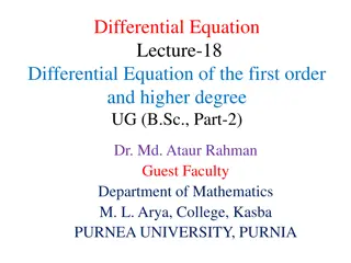 Differential Equations of First Order & Higher Degree: Lecture 18