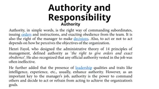 Authority and Responsibility in Organizational Dynamics