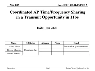 Coordinated AP Time/Frequency Sharing in IEEE 802.11be