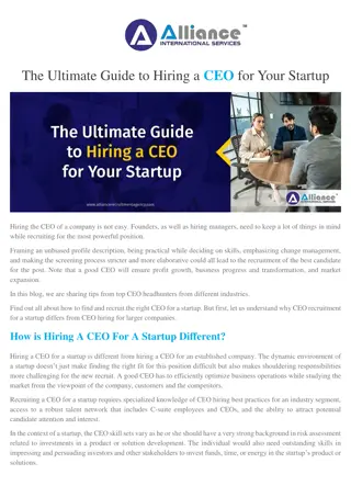 The Ultimate Guide to Hiring a CEO for Your Startup