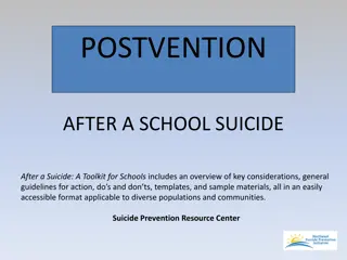 Supporting Schools After a Suicide: Postvention Toolkit Overview