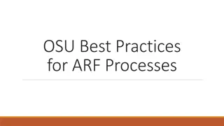 Best Practices for ARF Reimbursement Process at OSU