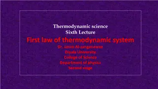 Understanding the First Law of Thermodynamics in Science Lectures