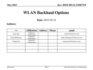 WLAN Backhaul Options for Next-Generation Wi-Fi Networks