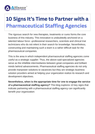 10 Signs It’s Time to Partner with a Pharmaceutical Staffing Agencies