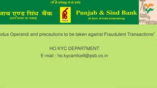 Modus Operandi and Precautions against Fraudulent Transactions