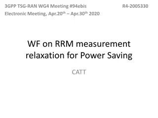 RRM Measurement Relaxation for UE Power Saving in 3GPP Meeting #94ebis