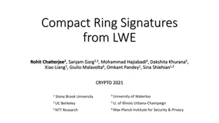 Compact Ring Signatures from LWE - CRYPTO 2021 Research