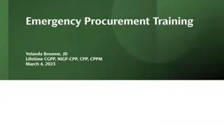 Emergency Procurement Procedures and Definitions for Public Safety