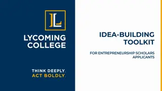 Entrepreneurship Scholars Idea Building Toolkit for Problem-Solving