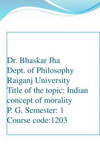 Indian Concept of Morality in Philosophy