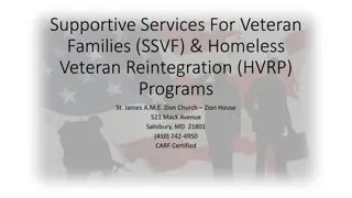 Supportive Services for Veteran Families (SSVF) Program Overview