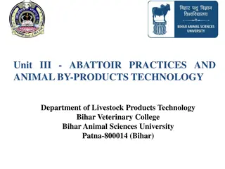 Abattoir Practices and Animal By-Products in Livestock Industry