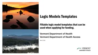 Logic Model Templates for Funding Application by Vermont Department of Health