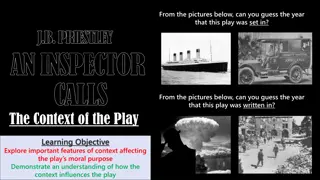 Contextual Evolution in J.B. Priestley's Play: An Inspector Calls