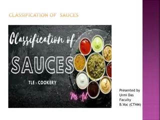 The Classification of Sauces in Culinary Arts