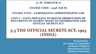 Overview of the Official Secrets Act, 1923 in India