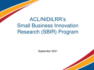 NIDILRR SBIR Program Overview