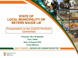 State of Local Municipality Presentation to CoGTA Portfolio Committee