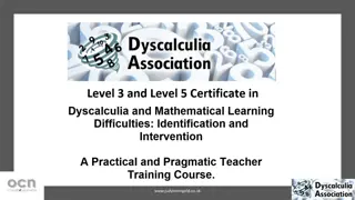 Specialist Teacher Training Course in Maths Difficulties and Dyscalculia