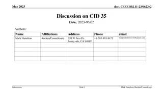 Discussion on CID 35 and Proposed Resolutions in IEEE 802.11-23/0623r2