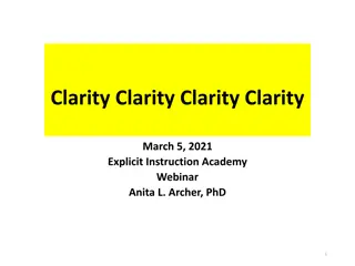 Understanding the Importance of Clarity in Explicit Instruction