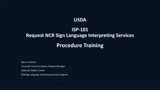 USDA In-Person Sign Language Interpreting Services Training Overview