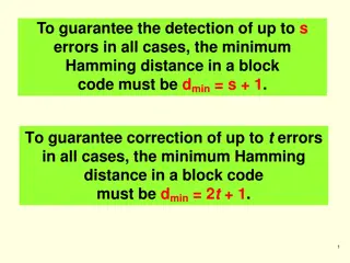 Error Detection and Correction Codes in Block Coding