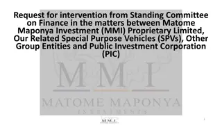 Request for Intervention from Standing Committee on Finance in Matters Involving MMI and PIC