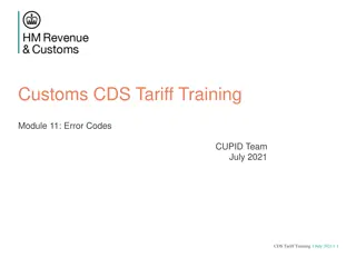 Understanding Error Codes in Customs CDS Tariff Training Module 11
