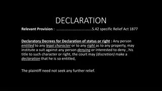 Declaratory Decrees and Specific Relief: Understanding Section 42 of the 1877 Act