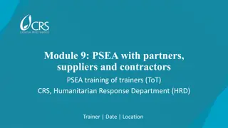 Enhancing PSEA Engagement with Partners and Suppliers