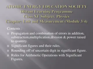 Error Propagation and Significant Figures in Arithmetic Operations