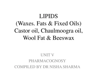 Lipids: Waxes, Fats, and Fixed Oils