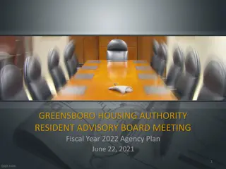 Greensboro Housing Authority Resident Advisory Board Meeting FY2022 Agency Plan Overview