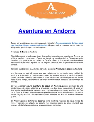 Aventura en Andorra | Atracciones de Andorra