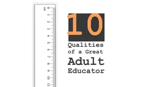 Qualities of a Great Adult Educator