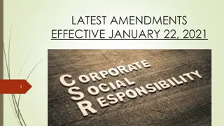 Latest Amendments to CSR Activities Effective January 22, 2021