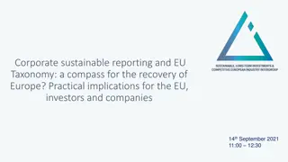 Corporate Sustainable Reporting and EU Taxonomy: A Compass for Europe's Recovery